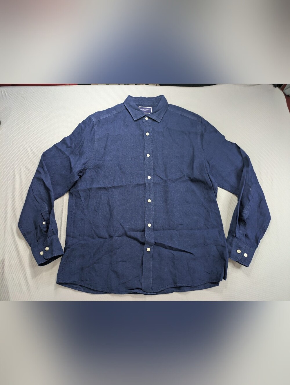 Charles Tyrwhitt Shirt Mens L Slim Fit 100% Linen Long Sleeve Casual